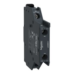 Auxiliary contact block, TeSys D, 1NO + 1NC, side mounting, screw terminals - Schneider Electric