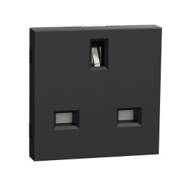British socket outlet, New Unica, unswitched, 2P+E, 15 A, anthracite - Schneider Electric