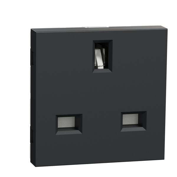 British socket outlet, New Unica, unswitched, 2P+E, 15 A, anthracite - 1