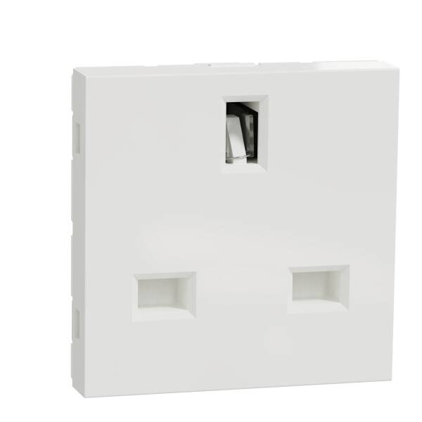 British socket outlet, New Unica, unswitched, 2P+E, 15 A, white - 1