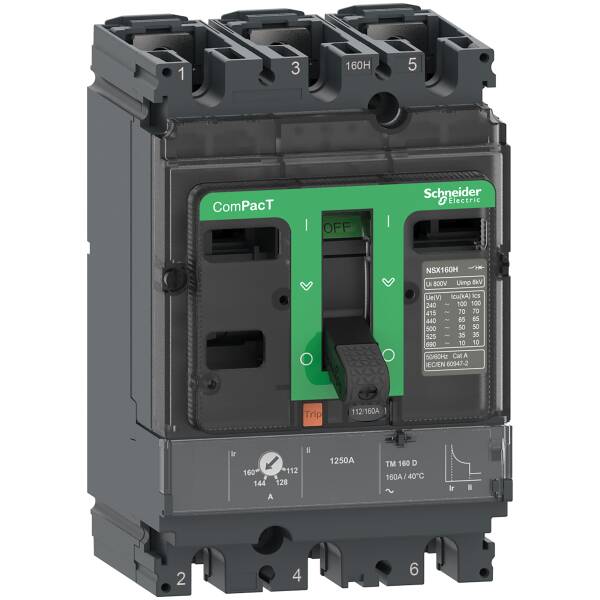 Circuit breaker, ComPacT NSX100B, 25kA/415VAC, 3 poles, TMD trip unit 100A - 1