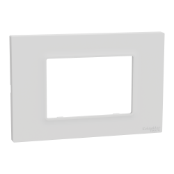 Cover frame, Miluz E, 3 gang, Aluminium - Schneider Electric