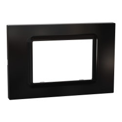 Cover frame, Miluz E, 3 gang, Black - Schneider Electric