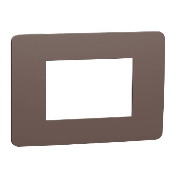 Cover frame, New Unica, 3 modules, chocolate or white - 1