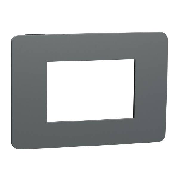 Cover frame, New Unica, 3 modules, dark grey or black - 1