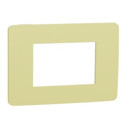Cover frame, New Unica, 3 modules, light green or beige - Schneider Electric