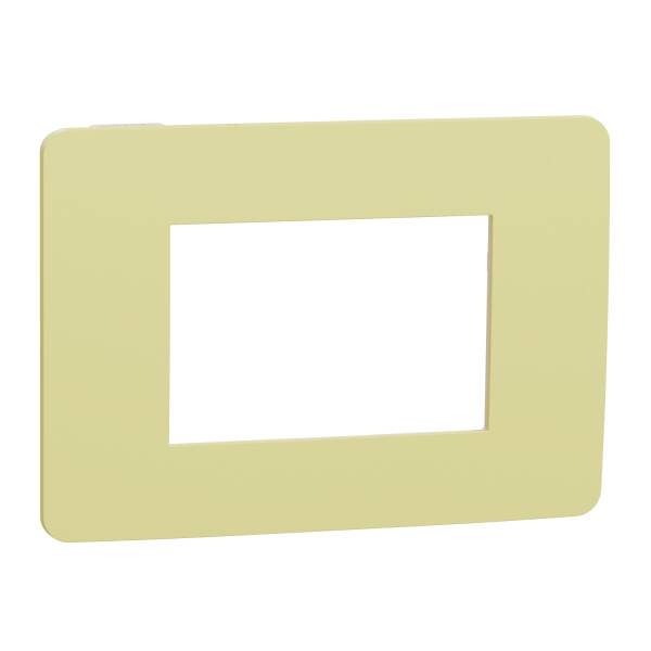 Cover frame, New Unica, 3 modules, light green or beige - 1