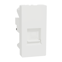 Data Socket, Miluz E, mechanism, CAT6, with shutter, white - Schneider Electric