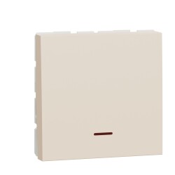 Double pole one way switch, New Unica, 32 A, with lamp, beige - Schneider Electric