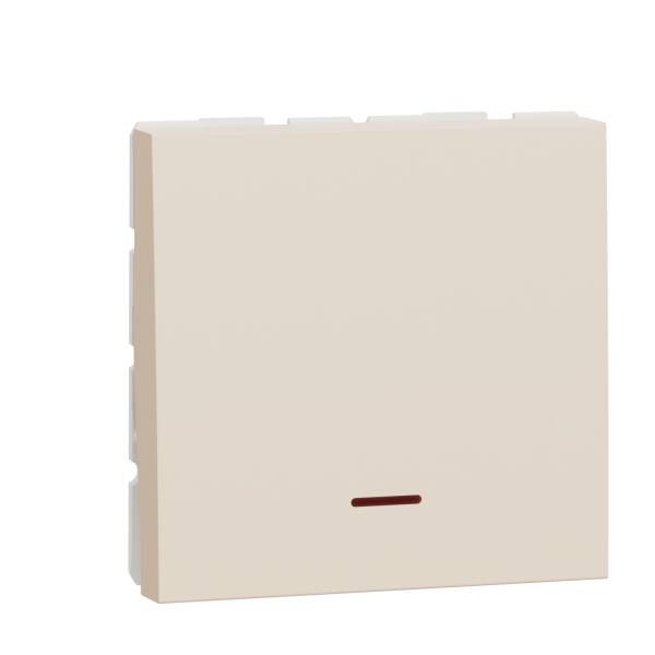 Double pole one way switch, New Unica, 32 A, with lamp, beige - 1