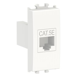 Easy Styl، مقبس بيانات، RJ45 Cat 5 UTP، وحدة واحدة، لون أبيض - Schneider Electric