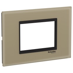 Easy Styl، إطار غطاء، 3 وحدات، بني - Schneider Electric