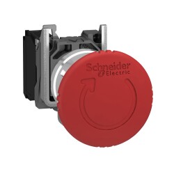 Emergency stop switching off, metal, red mushroom Ø40, Ø22, trigger latching turn to release, 1 NC - Schneider Electric