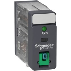 Interface plug-in relay, 5 A, 2 CO, lockable test button, LED, 24 V DC - Schneider Electric