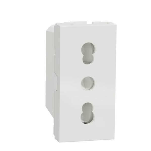 Italian socket outlet, New Unica, 16 A, 2P+E, white - 1