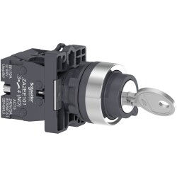 key selector switch - Ø22 - 3 positions - stay put - 2NO - Schneider Electric