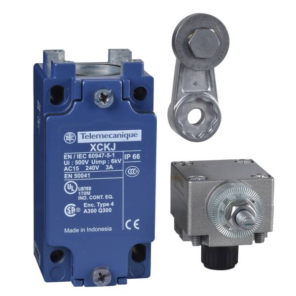 limit switch XCKJ - steel roller lever - 1NC+1NO - snap action - Pg13 - 1