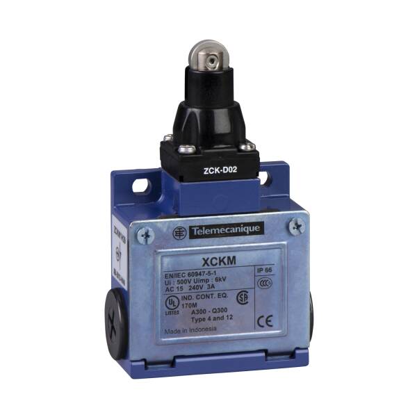 limit switch XCKM - steel roller plunger - 1NC+1NO - snap action - Pg11 - 1