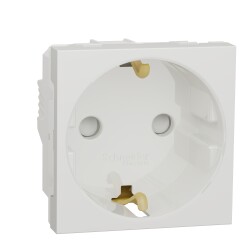 New Unica - 1 German socket-outlet - 2P+E + shutters - 16A 250V - IP21 D - white - Schneider Electric