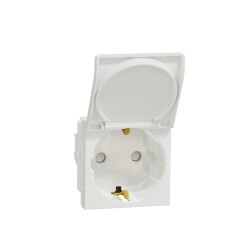 New Unica - 1 German socket-outlet - 2P+E + shutters - 16A 250V - IP21 D - white - Schneider Electric