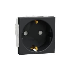New Unica - 1 German socket-outlet - 2P+E + shutters - 16A 250V - IP21D - anth - Schneider Electric