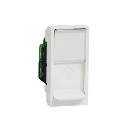 New Unica - 1 x RJ45 socket - 1 m - Cat. 6 - STP - straight - shutter - white - Schneider Electric