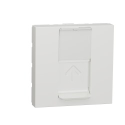 New Unica - 1 x RJ45 socket - 2 m - Cat. 6 - UTP - straight - shutter - white - Schneider Electric