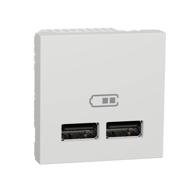 New Unica - 2 USB charger 1 A - 2 modules - type A - white - 1