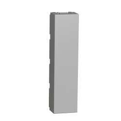 New Unica - 2 x blind cover - 1/2 module - aluminium - Schneider Electric