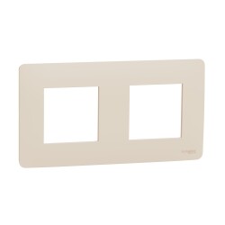 New Unica - cover frame - 2 gangs - 2 x 2 modules - beige - Schneider Electric
