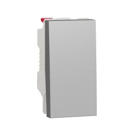 New Unica - One-way switch 10A screwless 1module aluminium - Schneider Electric