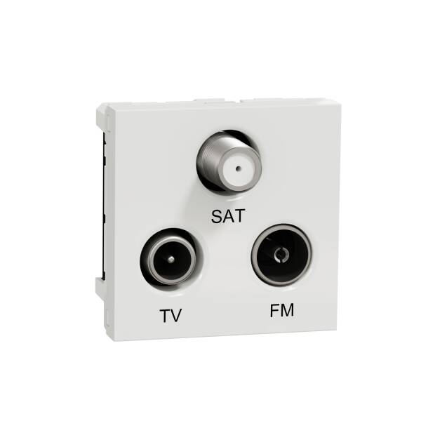 New Unica - TV/FM/SAT - individual - 2 m (1 cable) - white - 1