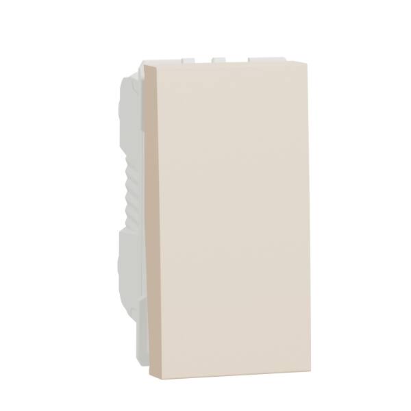 One way switch, New Unica, 10 A, 1 module, beige - 1