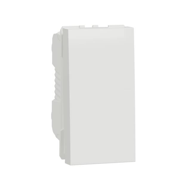 One way switch, New Unica, 10 A, 1 module, white - 1