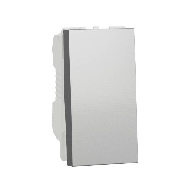 One way switch, New Unica, 16 A, 1 module, aluminium - 1