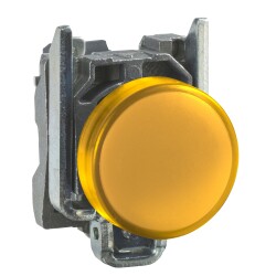 Pilot light, metal, orange, Ø22, plain lens with integral LED, 24 V AC/DC - Schneider Electric