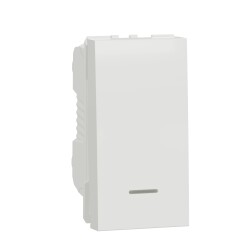 Push button, New Unica, 10 A, 1 module, LED, white - Schneider Electric