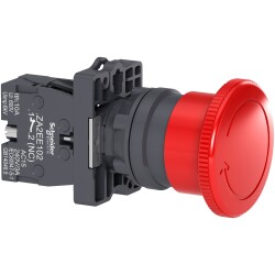 red Ø40 Emergency swtiching off push-button Ø22 non trigger - turn release 1NC - Schneider Electric