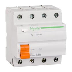 قاطع دائرة تيار متبقٍ - 4 أقطاب - 63 أمبير - الفئة AC ‏30 مللي أمبير - Schneider Electric