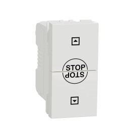 Roller blind pushbutton switch, New Unica, 10 AX, 250 V, AC, 1 module, white - Schneider Electric