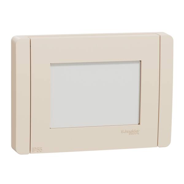 Studio cover frame, New Unica, 1 gang, 3 module, IP55, beige - 1