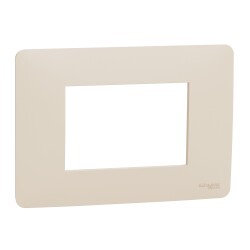 Studio cover frame, New Unica, 3 module, beige - Schneider Electric