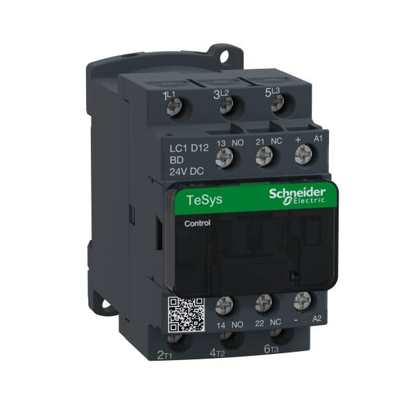 TeSys D contactor - 3P(3 NO) - AC-3 - <= 440 V 12 A - 24 V DC coil - 1