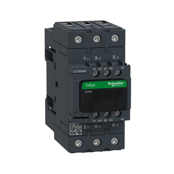 TeSys D contactor - 3P(3 NO) - AC-3 - <= 440 V 50 A - 220 V AC 50/60 Hz coil - 1